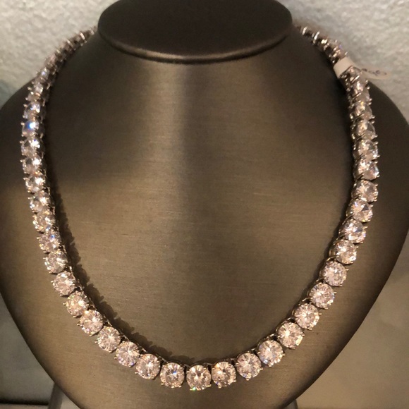 Fancy CZ necklace 18ich necklace - Picture 2 of 4